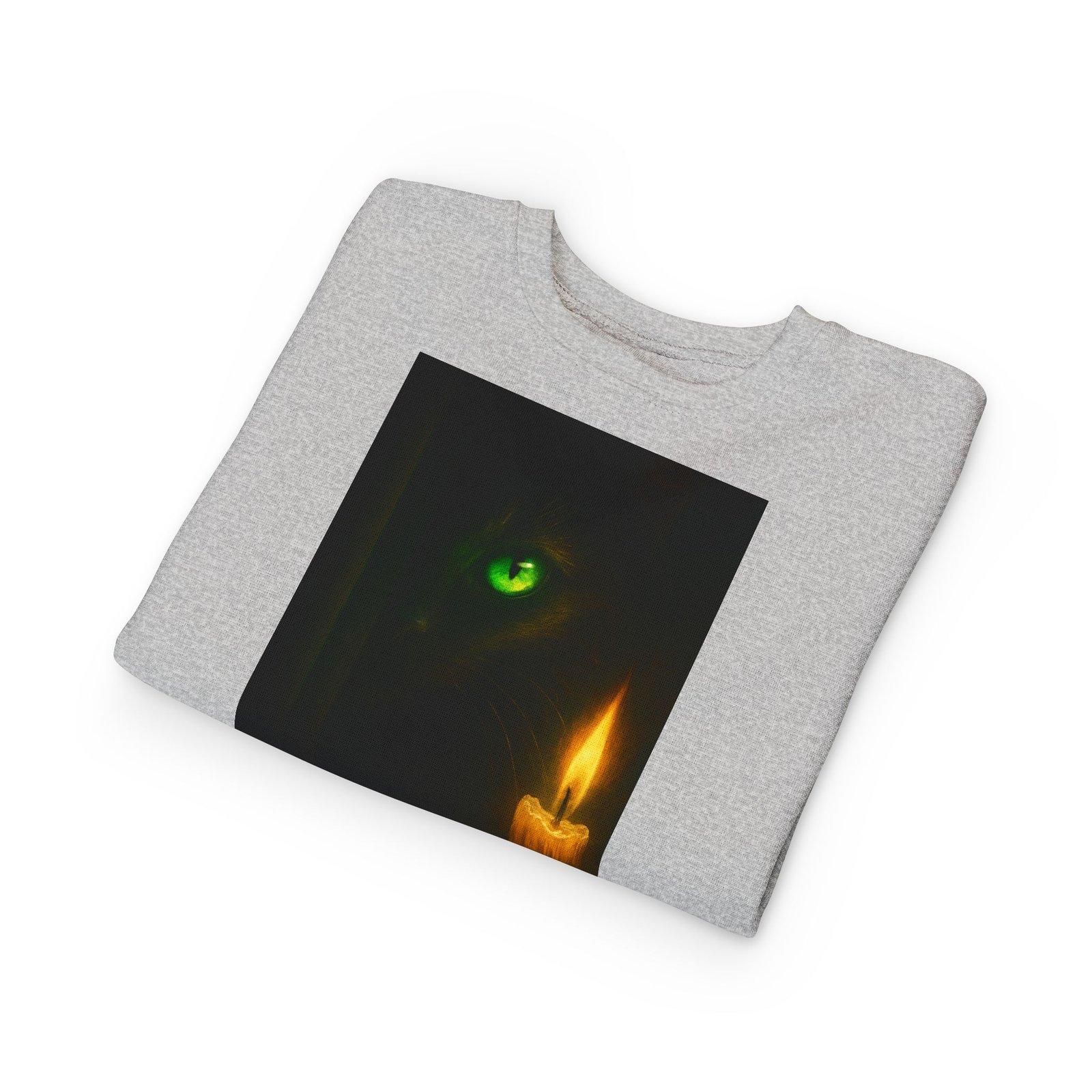 Toddler Sweatshirt - Green-Eyed Cat with Candle & Crown Graphic - Image 7