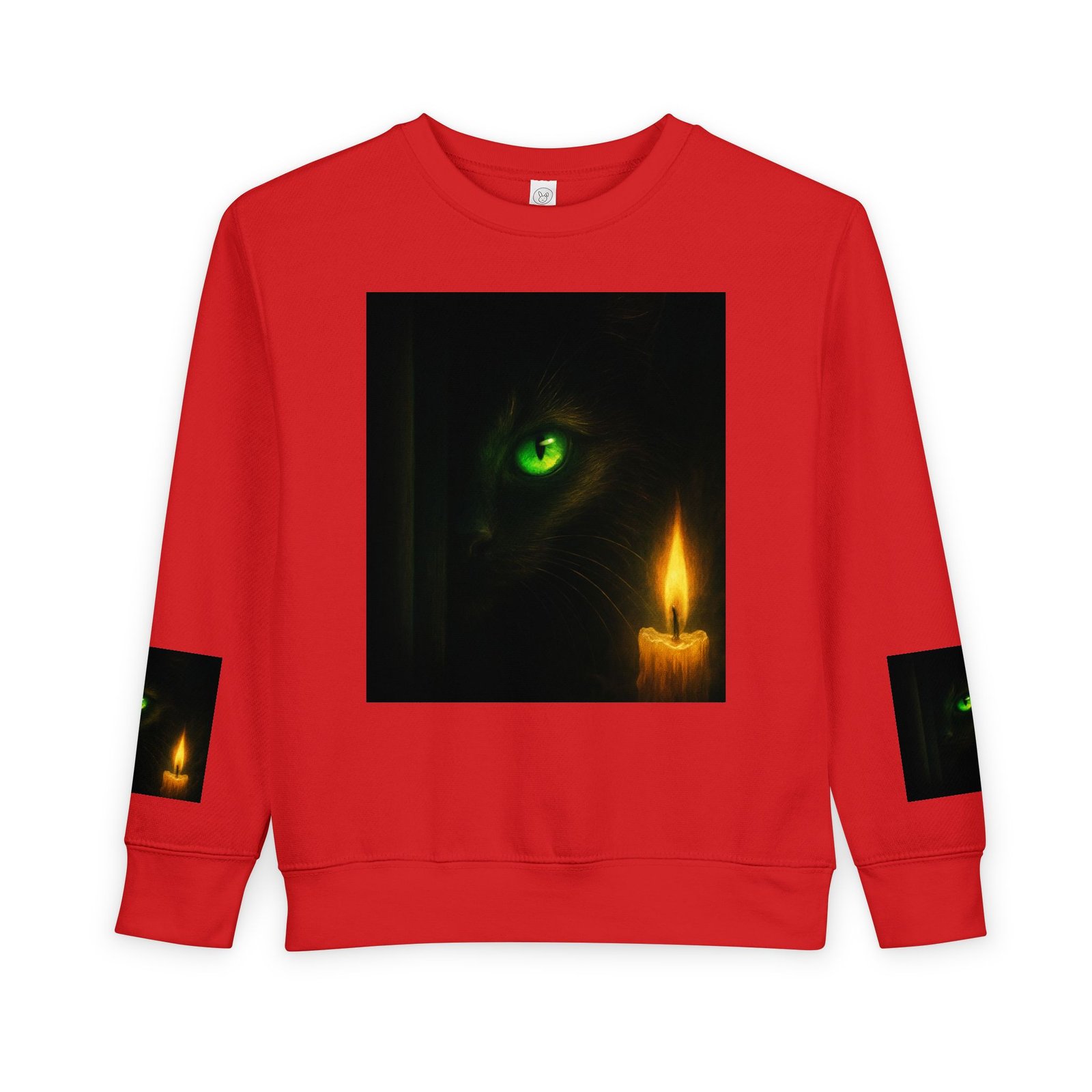 Toddler Sweatshirt - Green-Eyed Cat with Candle & Crown Graphic - Image 29
