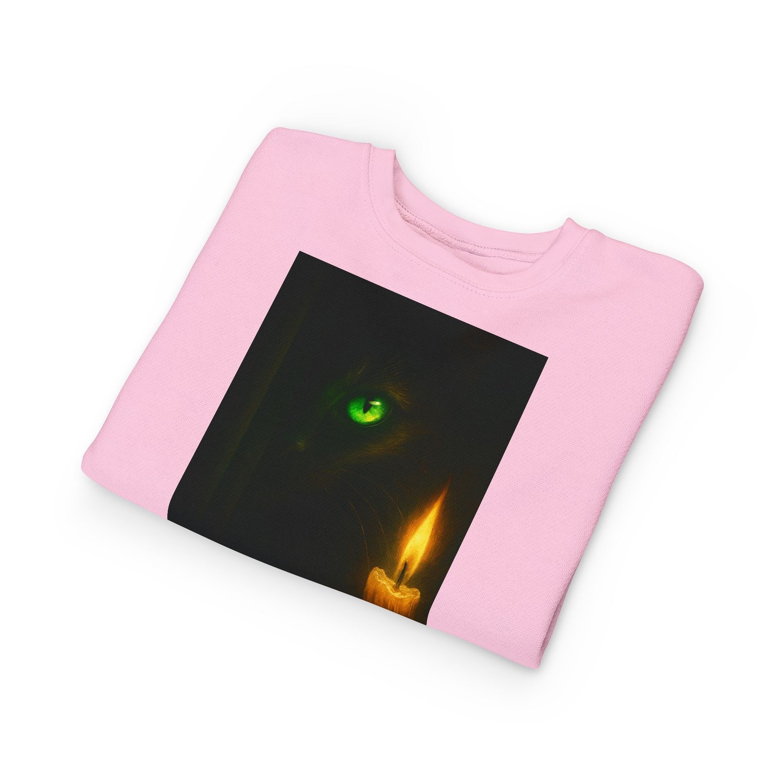 Toddler Sweatshirt - Green-Eyed Cat with Candle & Crown Graphic - Image 27