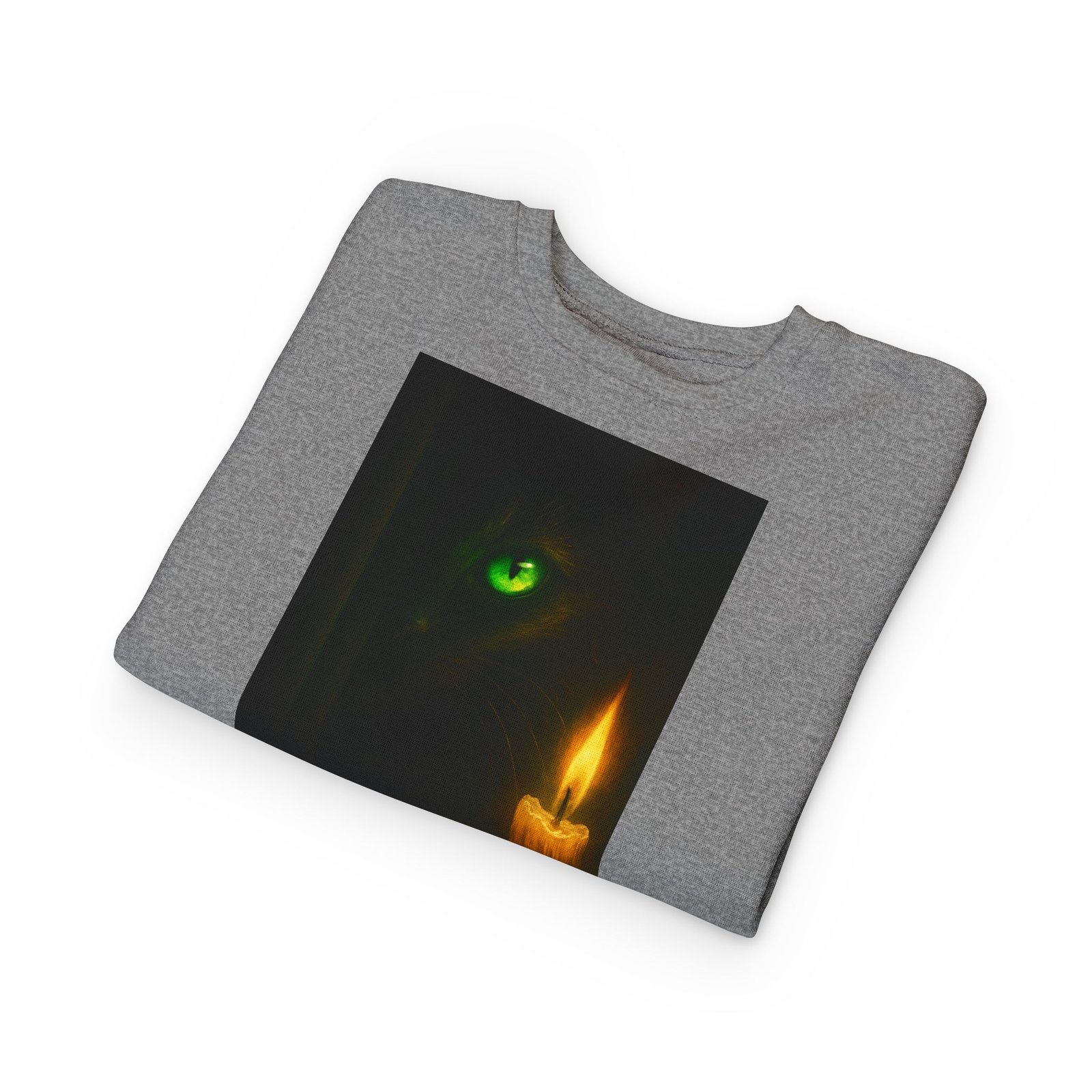 Toddler Sweatshirt - Green-Eyed Cat with Candle & Crown Graphic - Image 11