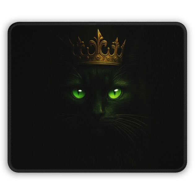 Royal Black Cat Gaming Mouse Pad