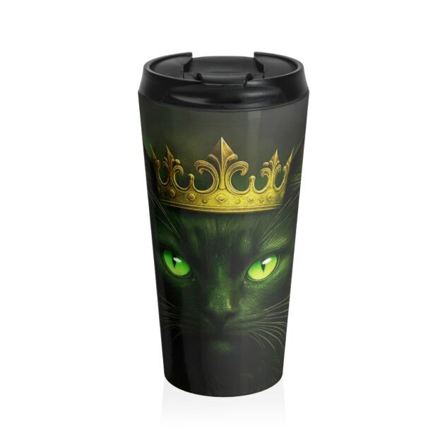 King Cat Stainless Steel Travel Mug , Insulated Coffee Tumbler