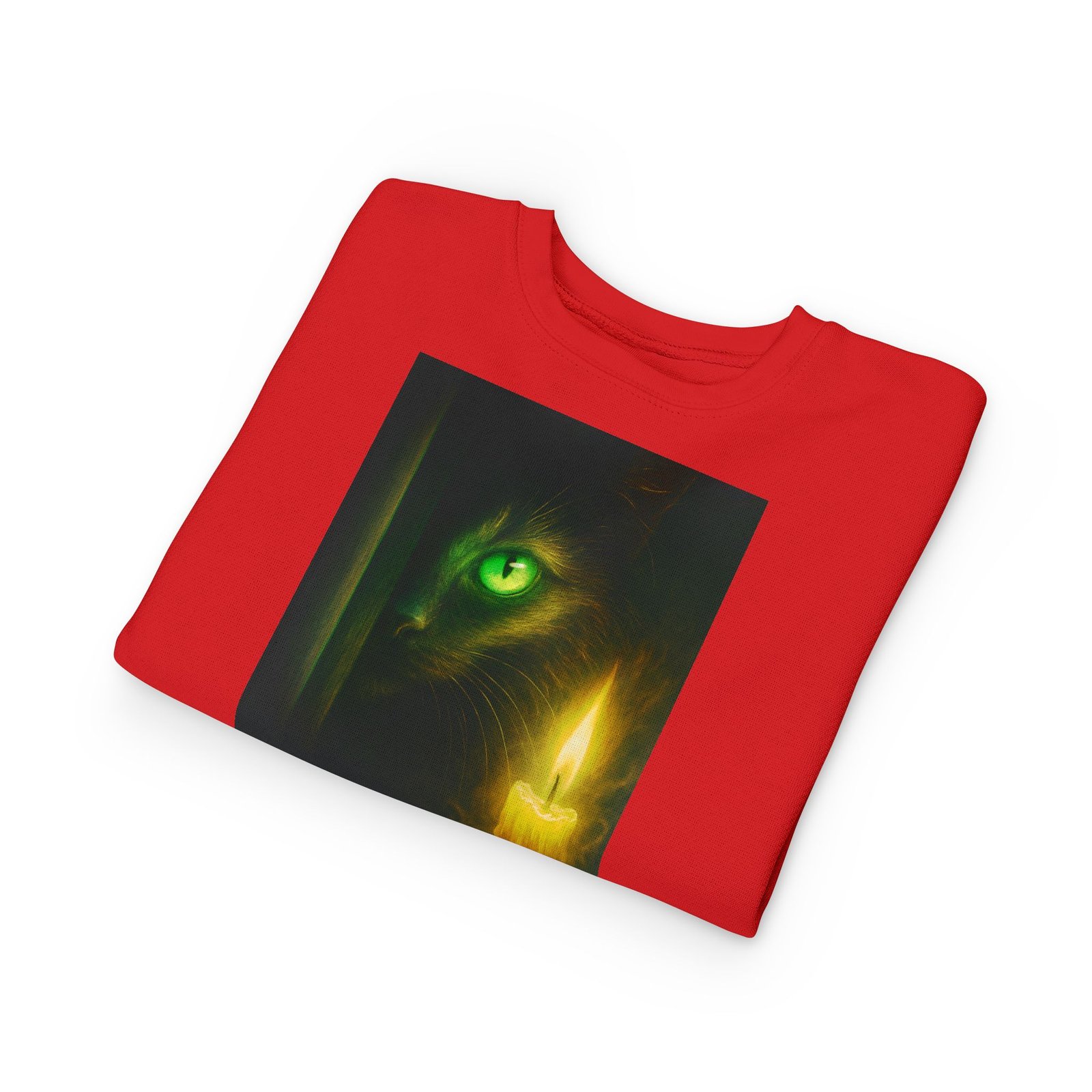 Toddler Sweatshirt - Green-Eyed Cat with Candle & Crown Graphic - Image 31