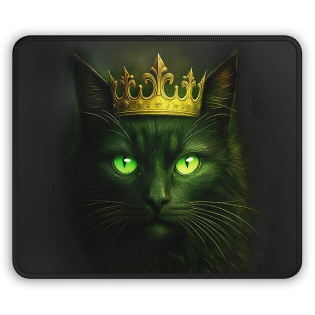 Royal Black Cat Gaming Mouse Pad