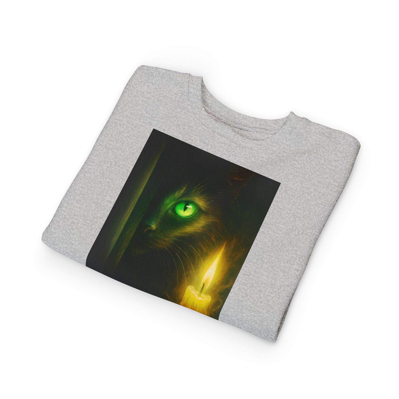 Toddler Sweatshirt - Green-Eyed Cat with Candle & Crown Graphic - Image 7